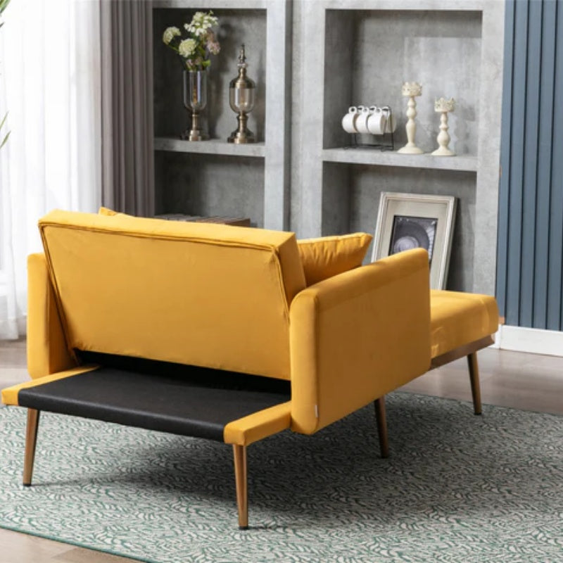 COOLMORE fashionable and classic style chaise lounge chair / accent chair for Living Room, bedroom (Mango Velvet)-海智集-Default-