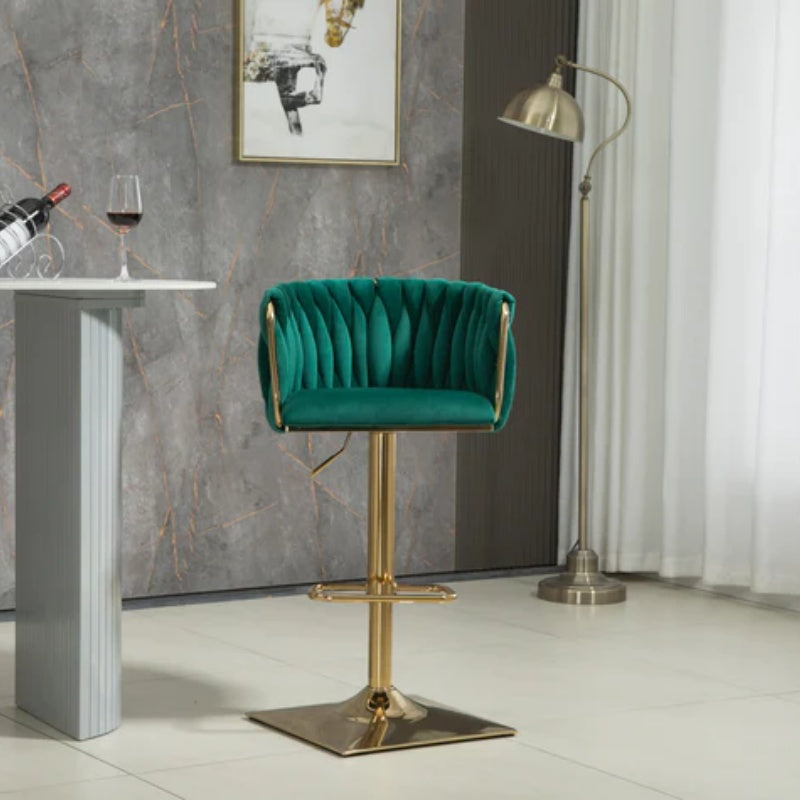 COOLMORE Vintage Bar Stools with Back and Footrest Counter Height Dining Chairs 2PC/SET-海智集-Default-