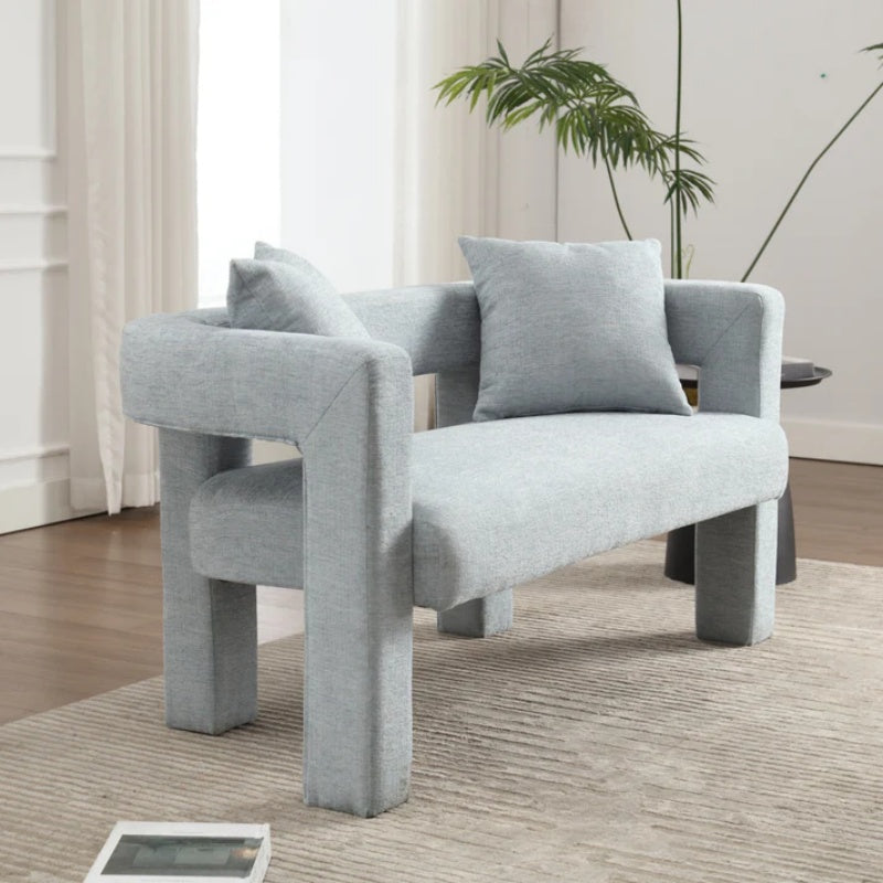 Modern Chenille Loveseat Sofa, Comfy Upholstered 2-Seater Sofa, Mint Green, Chenille, 51.18'' H x 23.62'' W x 25.59'' D-海智集-Default-