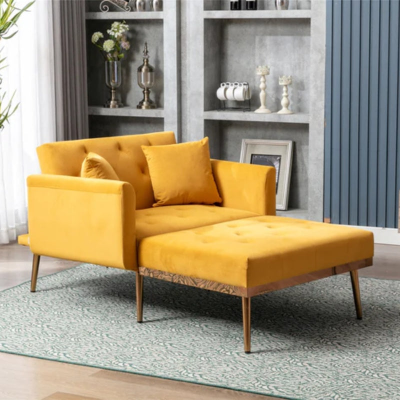 COOLMORE fashionable and classic style chaise lounge chair / accent chair for Living Room, bedroom (Mango Velvet)-海智集-Default-