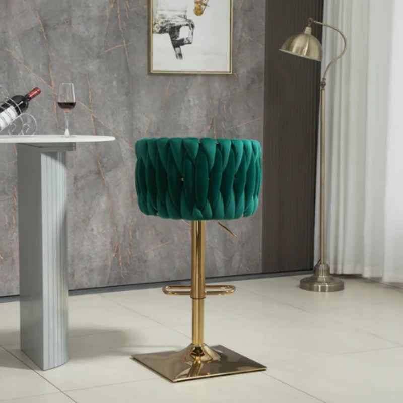 COOLMORE Vintage Bar Stools with Back and Footrest Counter Height Dining Chairs 2PC/SET-海智集-Default-