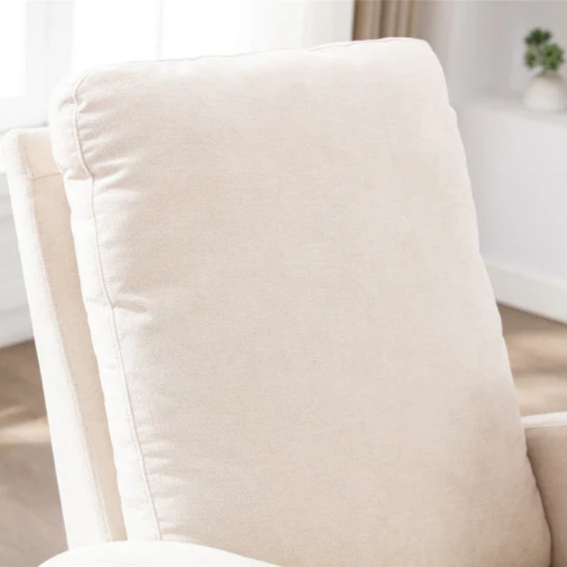 COOLMORE Rocking Chair, Modern Glider Chair, Recliner Armchair with Wood Legs and Side Pocket, Nursery Rocking Accent Chair with High Back for Living Room Bedroom (Beige linen)-海智集-Default-