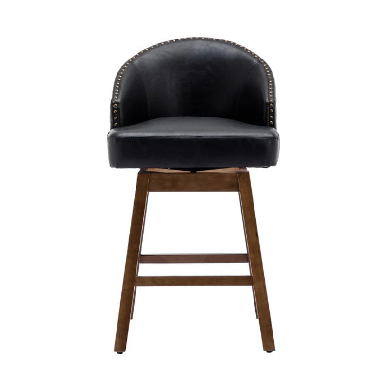 COOLMORE Bar Stools Set of 2 Counter Height Chairs with Footrest for Kitchen, Dining Room And 360 Degree Swivel-海智集-Default-