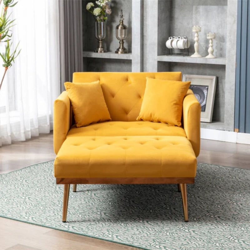 COOLMORE fashionable and classic style chaise lounge chair / accent chair for Living Room, bedroom (Mango Velvet)-海智集-Default-