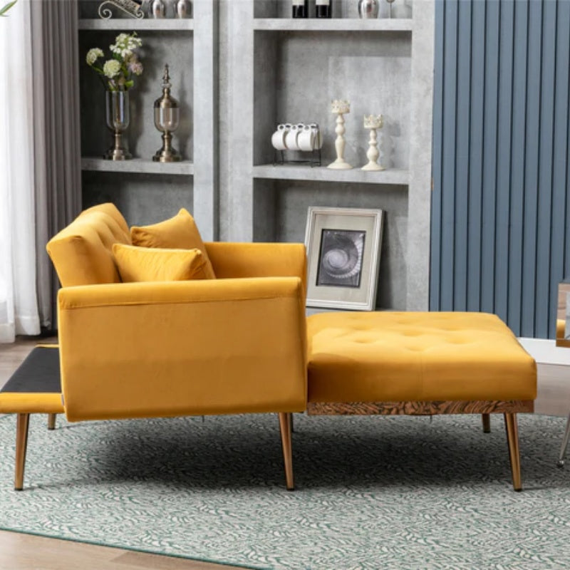 COOLMORE fashionable and classic style chaise lounge chair / accent chair for Living Room, bedroom (Mango Velvet)-海智集-Default-