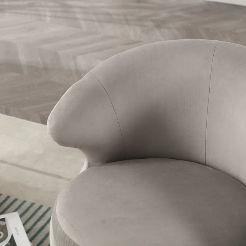 360 Degree Swivel Cuddle Barrel Accent Chairs, Round Armchairs with Wide Upholstered, Fluffy Fabric Chair for Living Room, Bedroom, Office, Waiting Rooms-海智集-Default-