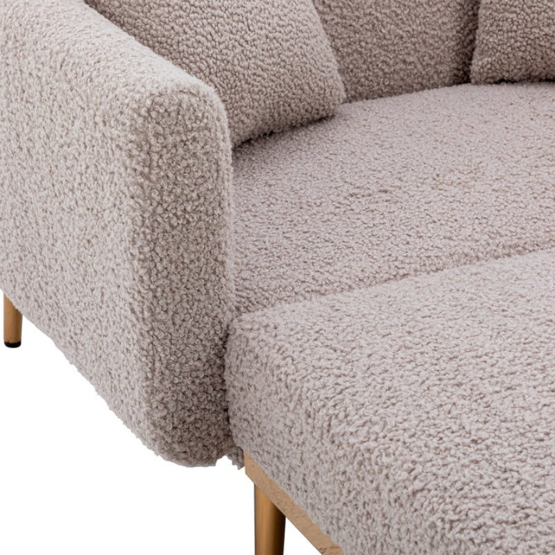 COOLMORE fashionable and classic style chaise lounge chair / accent chair for Living Room, bedroom (Grey Teddy)-海智集-Default-