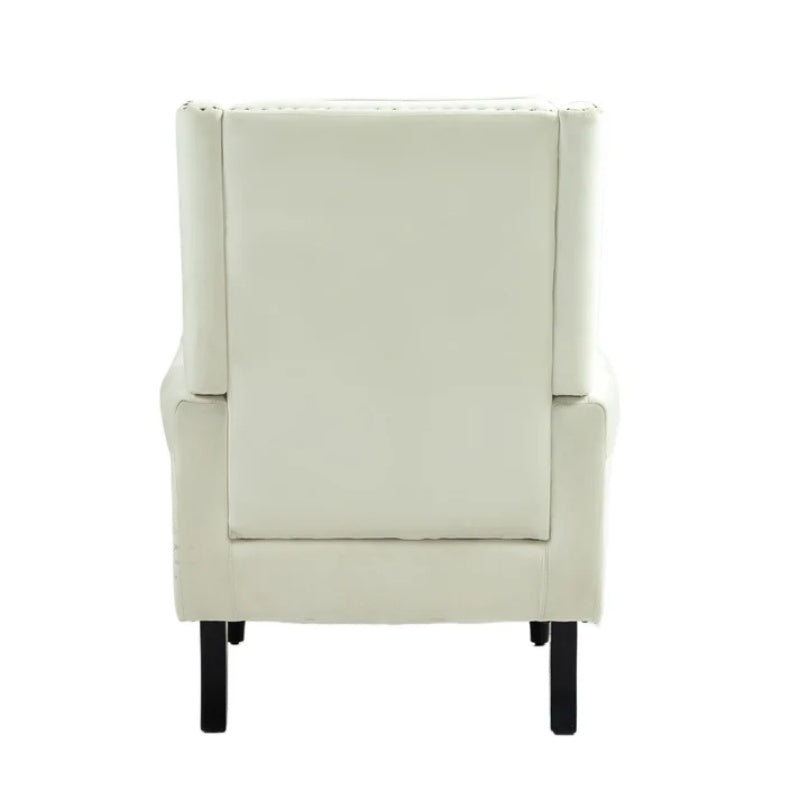 COOLMORE Wood Frame Armchair, Modern Accent Chair Lounge Chair with Sturdy Wood Legs for Living Room Bedroom (Beige)-海智集-Default-