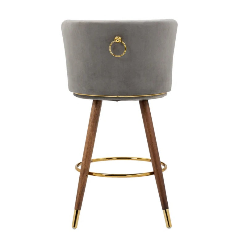COOLMORE Counter Height Bar Stools Set of 2 for Kitchen Counter Solid Wood Legs with a fixed height of 360 degrees-海智集-Default-