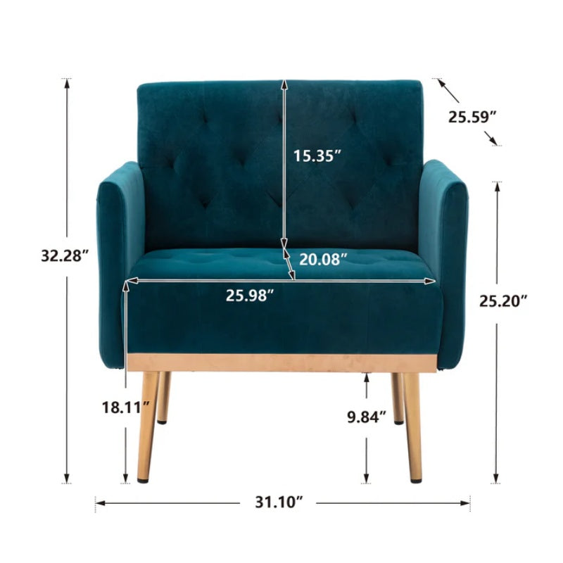 COOLMORE Accent Chair ,leisure single sofa with Rose Golden feet-海智集-Default-