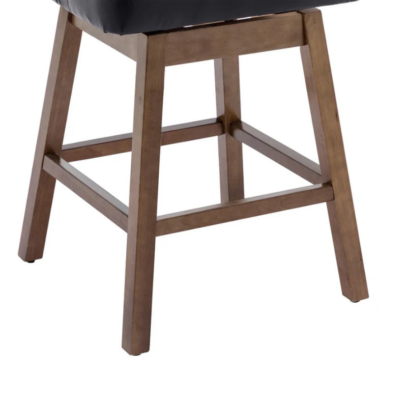 COOLMORE Bar Stools Set of 2 Counter Height Chairs with Footrest for Kitchen, Dining Room And 360 Degree Swivel-海智集-Default-