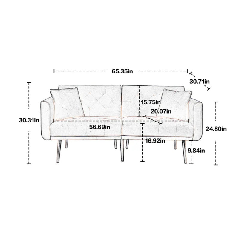 COOLMORE Velvet Sofa , Accent sofa .loveseat sofa with metal feet-海智集-Default-