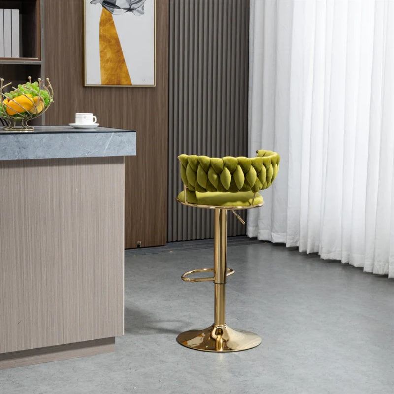 COOLMORE Swivel Bar Stools Set of 2 Adjustable Counter Height Chairs with Footrest for Kitchen, Dining Room 2PC/SET-海智集-Default-