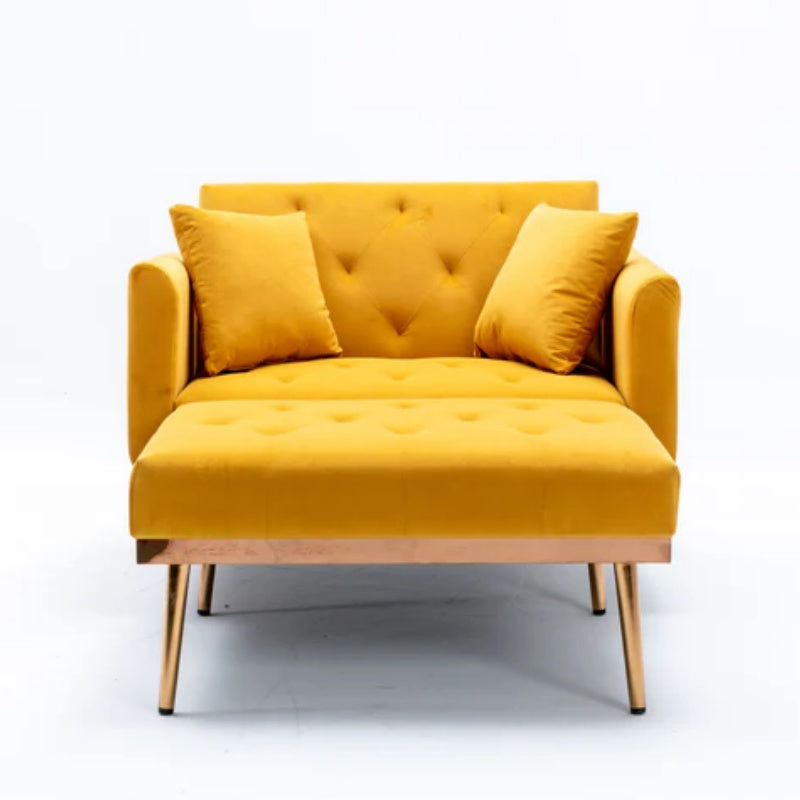 COOLMORE fashionable and classic style chaise lounge chair / accent chair for Living Room, bedroom (Mango Velvet)-海智集-Default-
