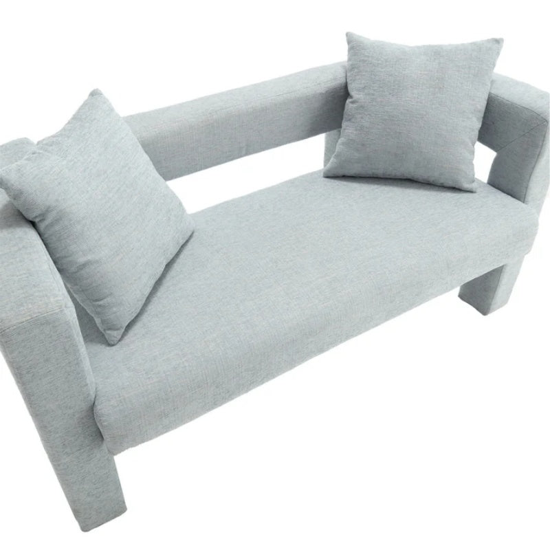 Modern Chenille Loveseat Sofa, Comfy Upholstered 2-Seater Sofa, Mint Green, Chenille, 51.18'' H x 23.62'' W x 25.59'' D-海智集-Default-