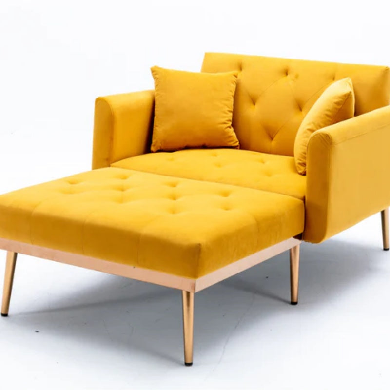 COOLMORE fashionable and classic style chaise lounge chair / accent chair for Living Room, bedroom (Mango Velvet)-海智集-Default-