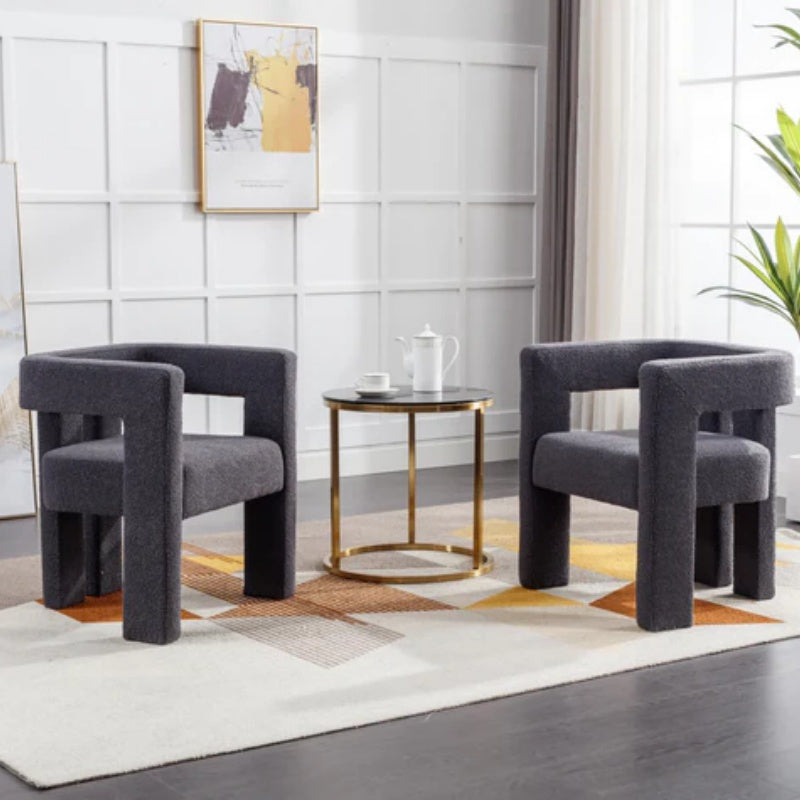 COOLMORE Contemporary Designed Fabric Upholstered Accent/Dining Chair /Barrel Side Chairs Kitchen Armchair for Living Room 2PC/SET-海智集-Default-