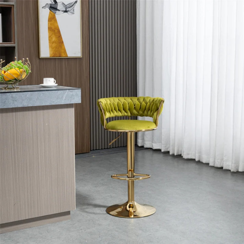 COOLMORE Swivel Bar Stools Set of 2 Adjustable Counter Height Chairs with Footrest for Kitchen, Dining Room 2PC/SET-海智集-Default-