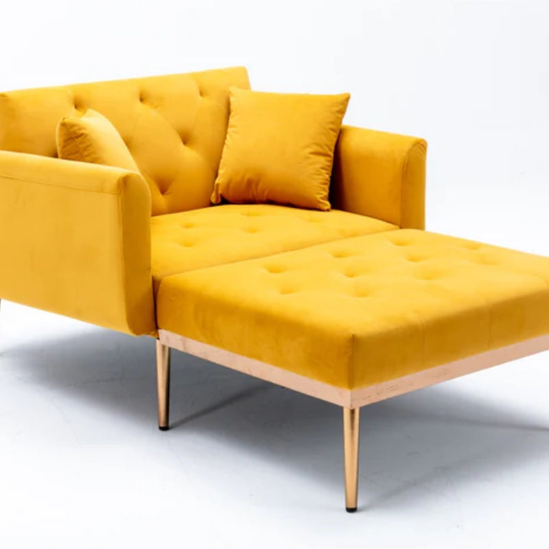 COOLMORE fashionable and classic style chaise lounge chair / accent chair for Living Room, bedroom (Mango Velvet)-海智集-Default-