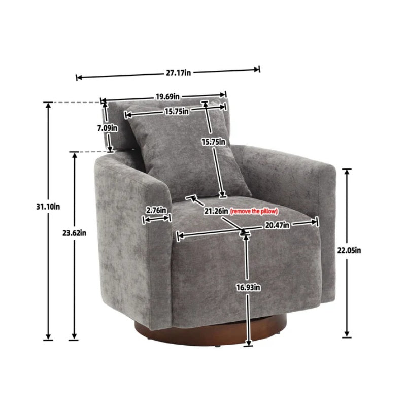 COOLMORE 360 degree rotation design, multi-gear adjustment backrest, soft and comfortable chenille fabric, ergonomic design of the living room chair-海智集-Default-