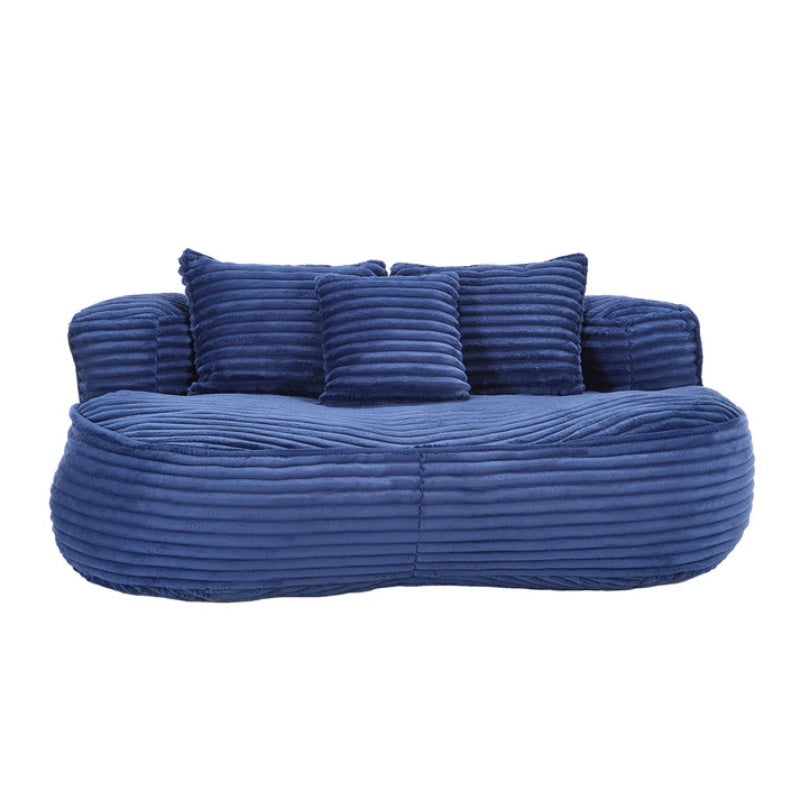 Bean Bag Sofa Lazy Sofa Durable Comfort Lounger High Back Chair for Adults and Kids, Indoor & Outdoor, Navy Corduroy-海智集-Default-