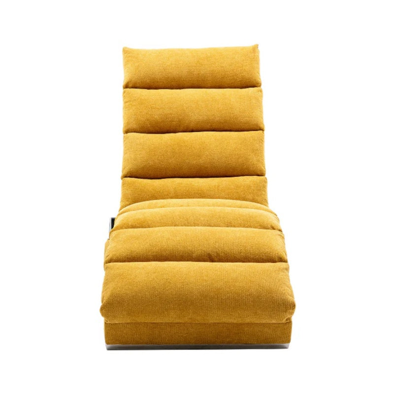 Ergonomic Linen Massage Chaise Lounge with Remote Control, Mustard Color, 5 Modes for Office, Living Room, Bedroom-海智集-Default-