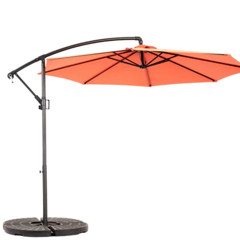 Best Choice Products 10ft Offset Hanging Market Patio Umbrella w/Easy Tilt Adjustment, Polyester Shade, 8 Ribs for Backyard, Poolside - (orange )(No Base)-海智集-Default-