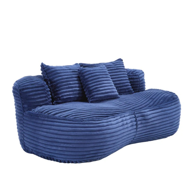 Bean Bag Sofa Lazy Sofa Durable Comfort Lounger High Back Chair for Adults and Kids, Indoor & Outdoor, Navy Corduroy-海智集-Default-