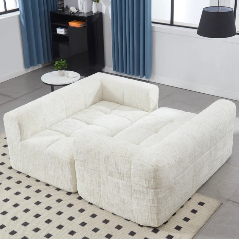 UNITED WE WIN Chenille Loveseat Sofa,Minimalist Modular Couches Sleeper for Living Room Bedroom Apartment Lounge-海智集-Default-