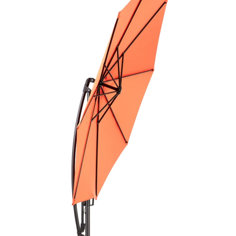 Best Choice Products 10ft Offset Hanging Market Patio Umbrella w/Easy Tilt Adjustment, Polyester Shade, 8 Ribs for Backyard, Poolside - (orange )(No Base)-海智集-Default-