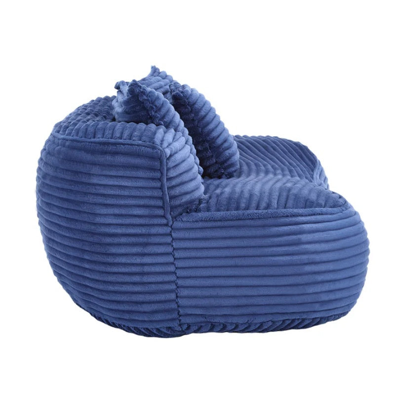 Bean Bag Sofa Lazy Sofa Durable Comfort Lounger High Back Chair for Adults and Kids, Indoor & Outdoor, Navy Corduroy-海智集-Default-