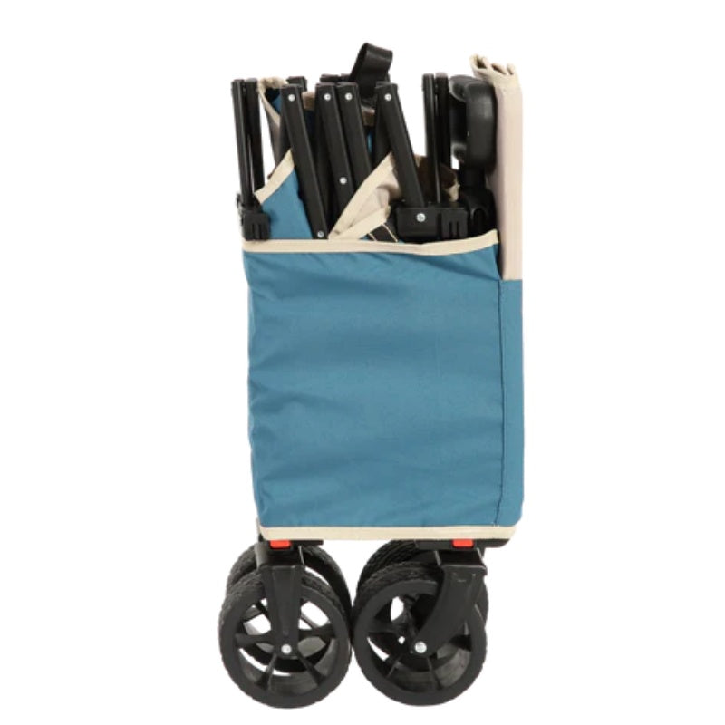Folding Wagon Carts,Folding Wagon Cart with All Terrain Wheels,Heavy Duty Garden Carts with Adjustable Handle,Outdoor Utility Wagon for Camping Shopping Sports Fishing Blue-海智集-Default-