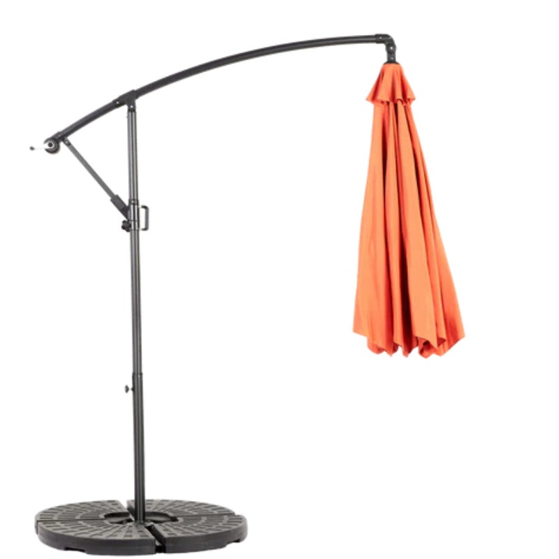 Best Choice Products 10ft Offset Hanging Market Patio Umbrella w/Easy Tilt Adjustment, Polyester Shade, 8 Ribs for Backyard, Poolside - (orange )(No Base)-海智集-Default-