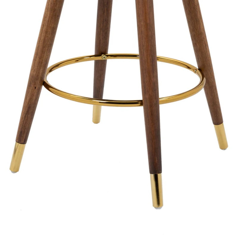 COOLMORE Counter Height Bar Stools Set of 2 for Kitchen Counter Solid Wood Legs with a fixed height of 360 degrees-海智集-Default-