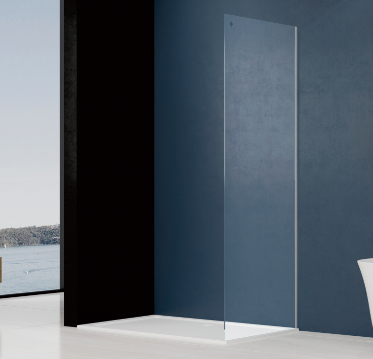 Customized ultra-narrow L-shaped swing door shower room bathroom partition glass dry-wet separation wall household bathroom glass-海智集-