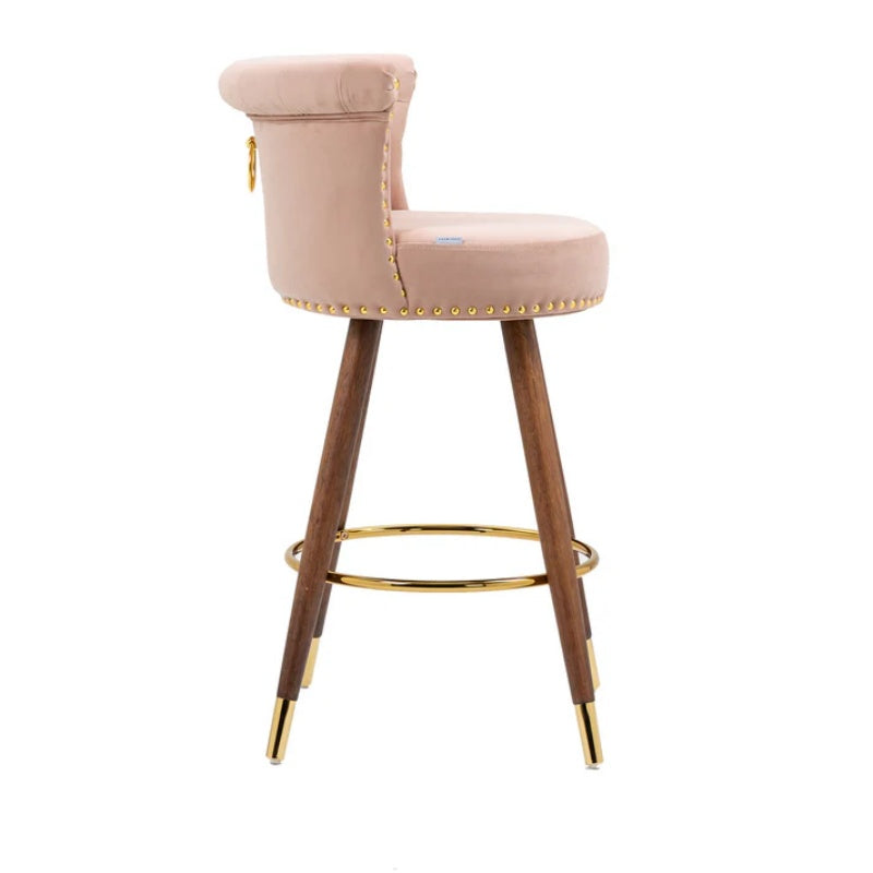 COOLMORE Swivel Bar Stools with Backrest Footrest ,with a fixed height of 360 degrees-海智集-Default-