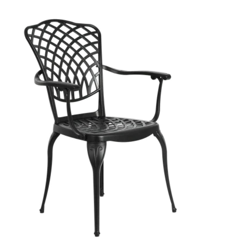 3 Piece Patio Bistro Set Cast Aluminum Bistro Table and Chairs Set of 2 with Umbrella Hole,All Weather Metal Bistro Table Set,Outdoor Patio Furniture Set for Garden Black-海智集-Default-