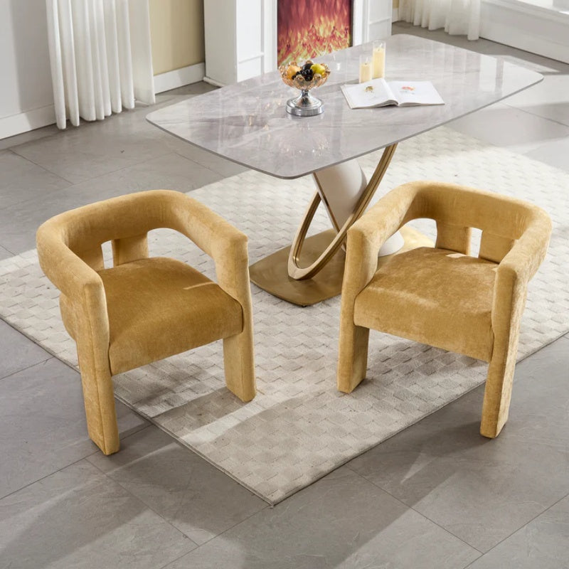 Campcraft Contemporary Designed Fabric Upholstered Accent/Dining Chair /Barrel Side Chairs Kitchen Armchair for Living Room 2PC/SET-海智集-Default-
