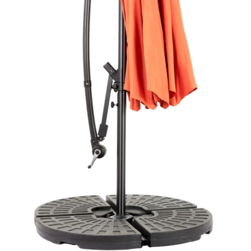 Best Choice Products 10ft Offset Hanging Market Patio Umbrella w/Easy Tilt Adjustment, Polyester Shade, 8 Ribs for Backyard, Poolside - (orange )(No Base)-海智集-Default-