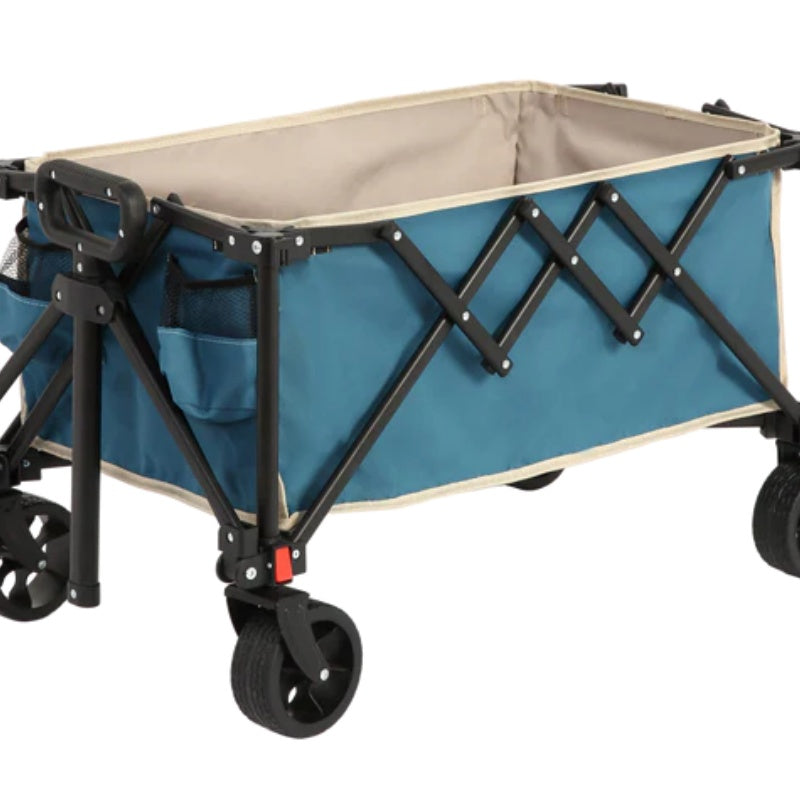 Folding Wagon Carts,Folding Wagon Cart with All Terrain Wheels,Heavy Duty Garden Carts with Adjustable Handle,Outdoor Utility Wagon for Camping Shopping Sports Fishing Blue-海智集-Default-