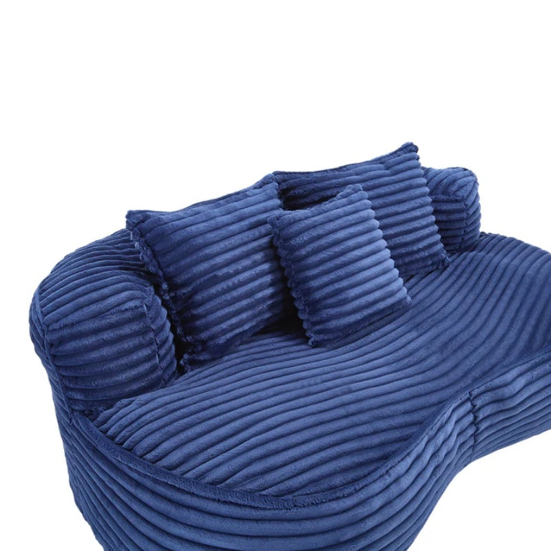 Bean Bag Sofa Lazy Sofa Durable Comfort Lounger High Back Chair for Adults and Kids, Indoor & Outdoor, Navy Corduroy-海智集-Default-