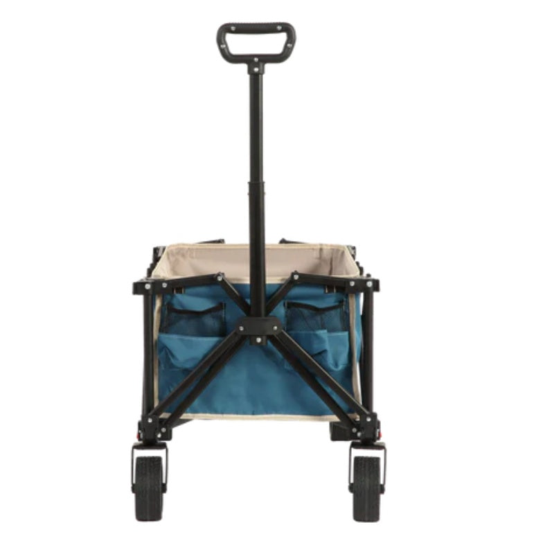 Folding Wagon Carts,Folding Wagon Cart with All Terrain Wheels,Heavy Duty Garden Carts with Adjustable Handle,Outdoor Utility Wagon for Camping Shopping Sports Fishing Blue-海智集-Default-