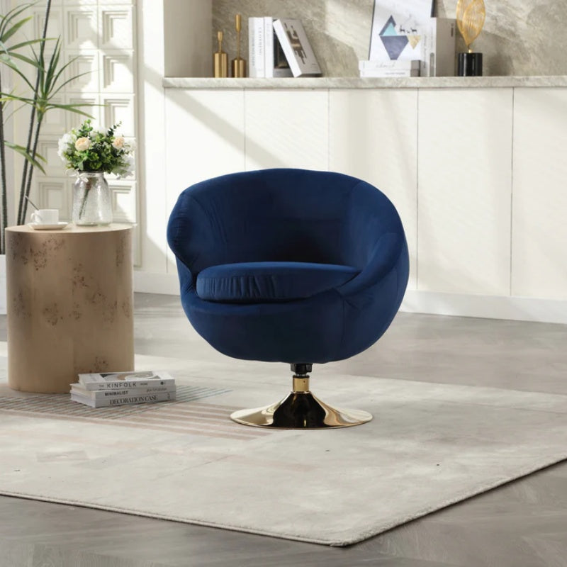 360 Degree Swivel Cuddle Barrel Accent Chairs, Round Armchairs with Wide Upholstered, Fluffy Fabric Chair for Living Room, Bedroom, Office, Waiting Rooms-海智集-Default-