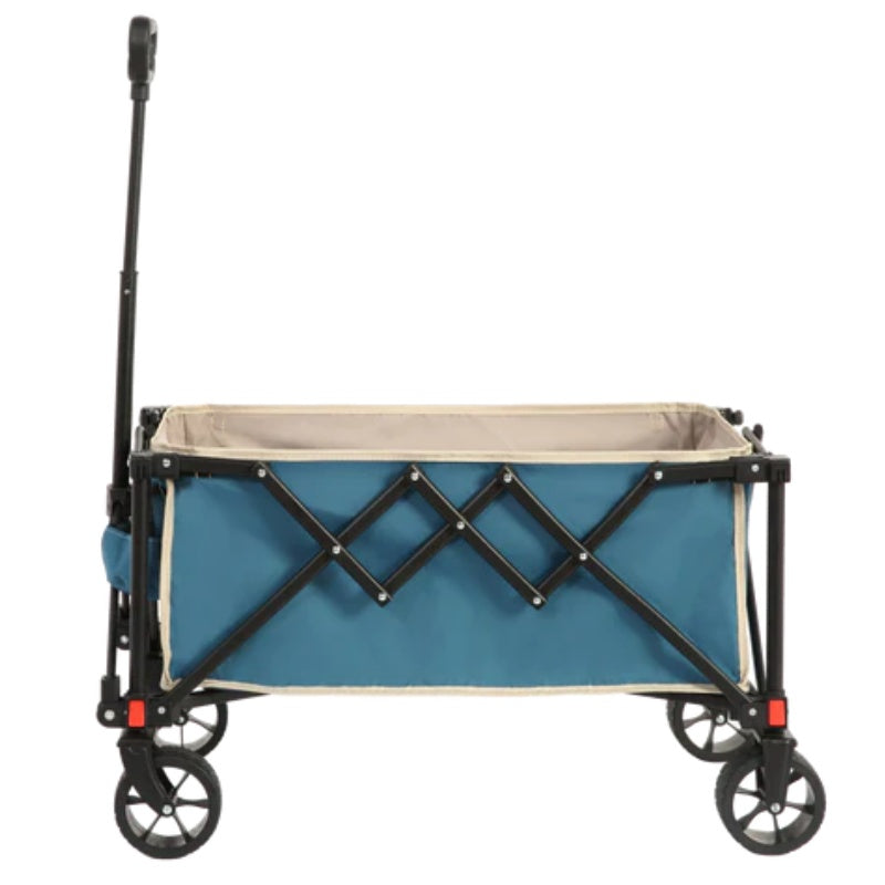 Folding Wagon Carts,Folding Wagon Cart with All Terrain Wheels,Heavy Duty Garden Carts with Adjustable Handle,Outdoor Utility Wagon for Camping Shopping Sports Fishing Blue-海智集-Default-