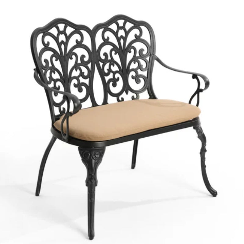 Cast aluminium bench with cushion-海智集-Default-