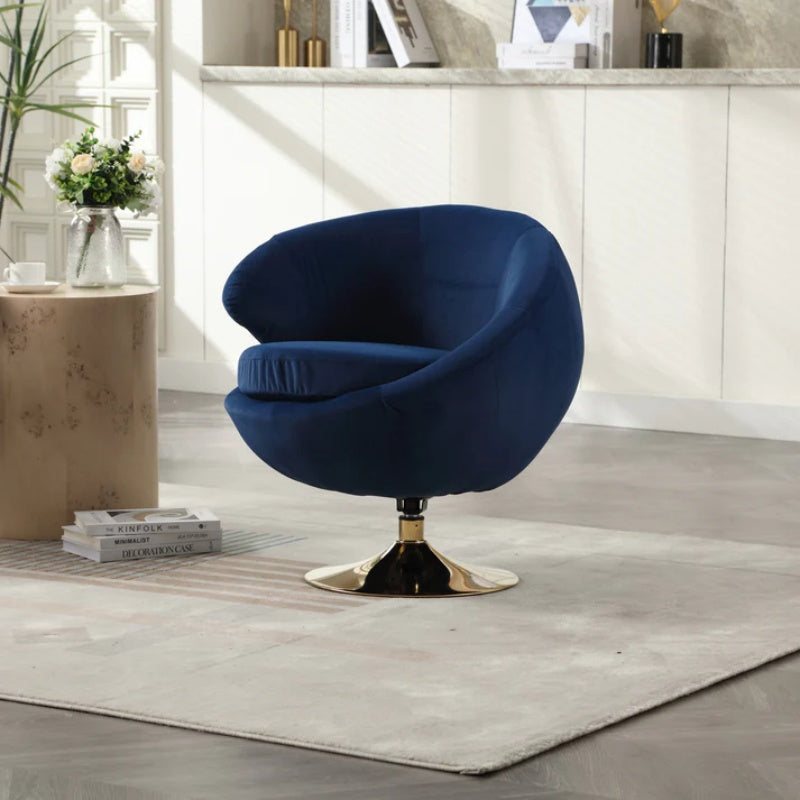 360 Degree Swivel Cuddle Barrel Accent Chairs, Round Armchairs with Wide Upholstered, Fluffy Fabric Chair for Living Room, Bedroom, Office, Waiting Rooms-海智集-Default-