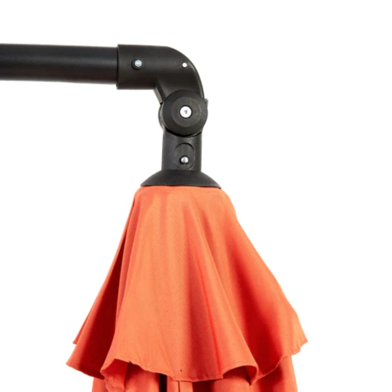 Best Choice Products 10ft Offset Hanging Market Patio Umbrella w/Easy Tilt Adjustment, Polyester Shade, 8 Ribs for Backyard, Poolside - (orange )(No Base)-海智集-Default-
