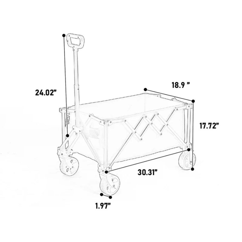Folding Wagon Carts,Folding Wagon Cart with All Terrain Wheels,Heavy Duty Garden Carts with Adjustable Handle,Outdoor Utility Wagon for Camping Shopping Sports Fishing Blue-海智集-Default-