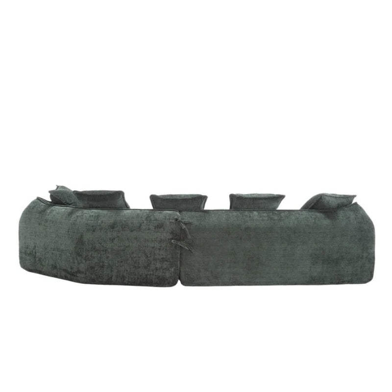 Modular Sectional Sofa, U-Shaped Couch with Sofa for five & Pillows, Modern Minimalist chenille Fabric Large Comfy Cloud Sofas, Living Room Furniture Sets-海智集-Default-