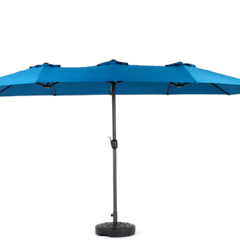 14.8 Ft Double Sided Outdoor Umbrella Rectangular Large with Crank ( Dark blue )(No Base)-海智集-Default-